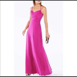 BCBG MaxAzria Rosabelle Full Silk Open back Gown